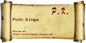 Poth Kinga névjegykártya